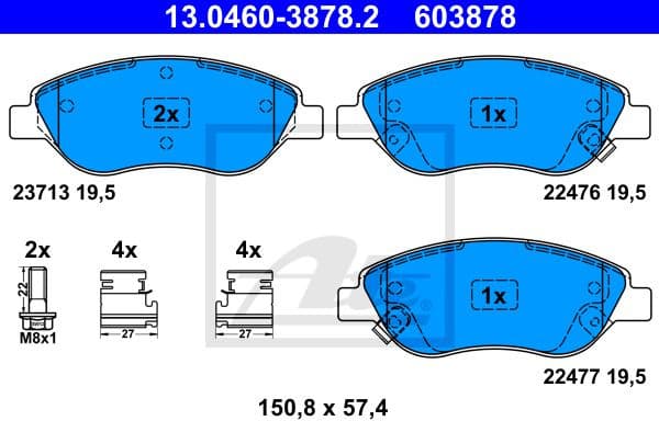 Brake Pad Set, disc brake 13.0460-3878.2