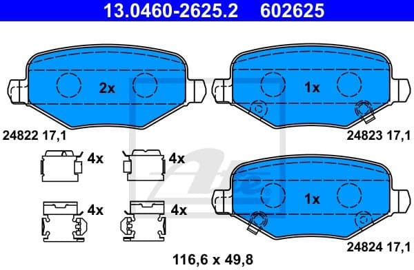 Brake Pad Set, disc brake 13.0460-2625.2