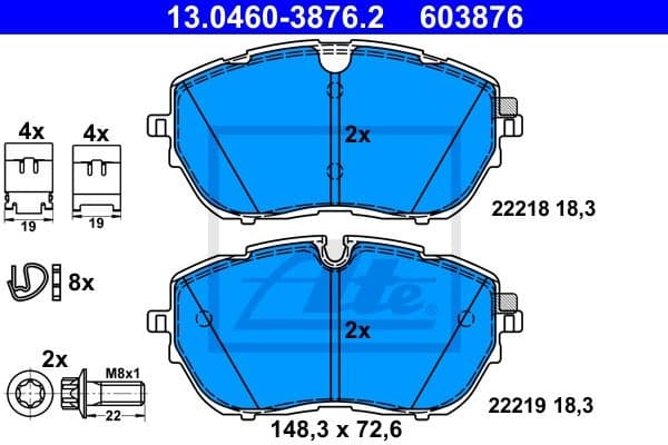 Brake Pad Set, disc brake 13.0460-3876.2