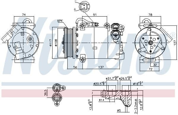Compressor, air conditioning ** FIRST FIT ** 890040