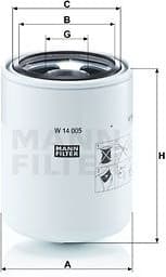 Filter, operating hydraulics W14005
