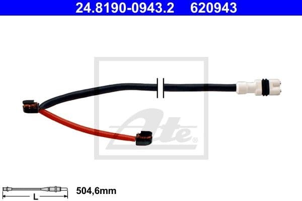 Warning Contact, brake pad wear 24.8190-0943.2