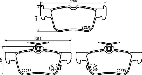 Brake pads rear, Top Quality P24217