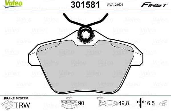Brake Pad Set, disc brake ESSENTIAL 301581