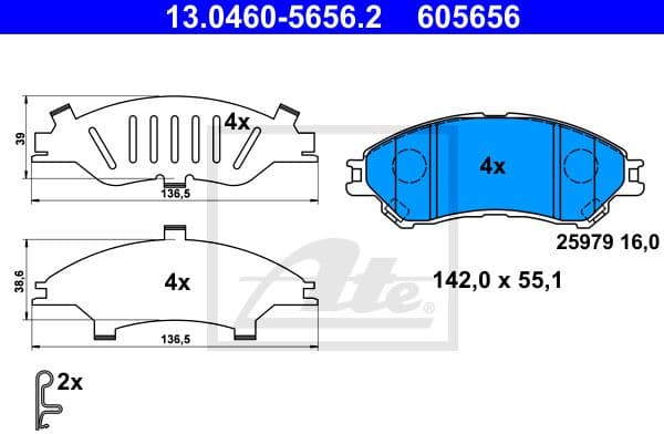 Brake Pad Set, disc brake 13.0460-5656.2