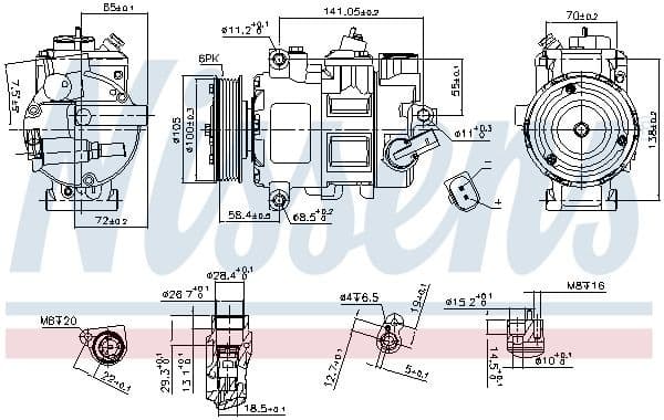 Compressor, air conditioning ** FIRST FIT ** 890550