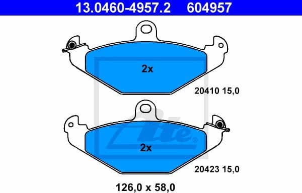 Brake Pad Set, disc brake 13.0460-4957.2