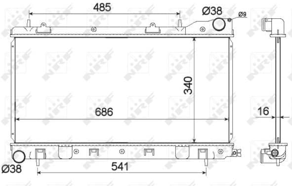 Radiator, engine cooling 53595