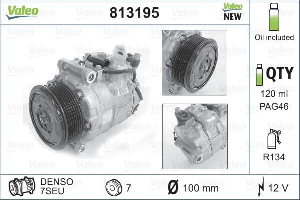 Compressor, air conditioning VALEO CORE-FLEX 813195