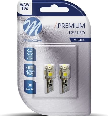 Lemputės MTECH PREMIUM W5W 2xLED - LB321W-MTH (M-TECH) - Autoera