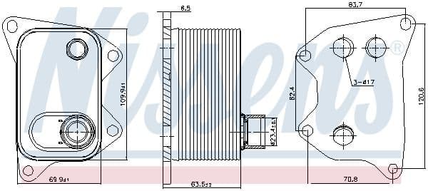 Oil Cooler, engine oil 90994 - image 5