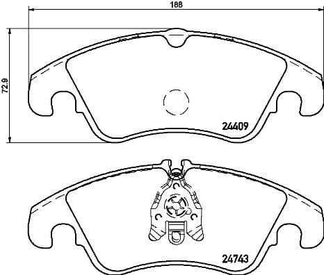 Brake Pad Set, disc brake PRIME LINE P24161