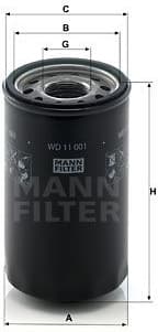 Filter, operating hydraulics WD11001