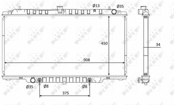 Radiator, engine cooling 58548