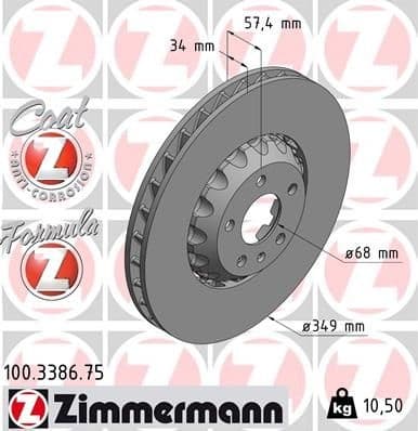 Brake Disc FORMULA Z BRAKE DISC 100.3386.75