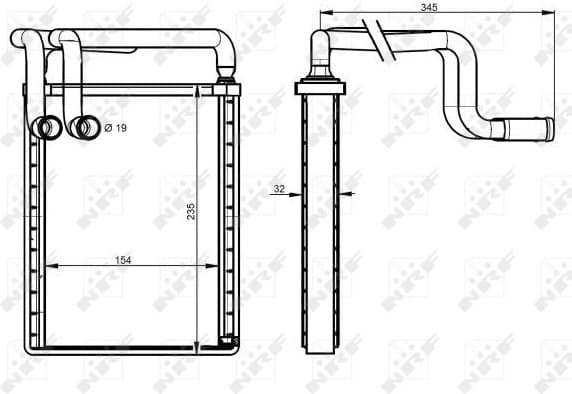 Heat Exchanger, interior heating EASY FIT 54336