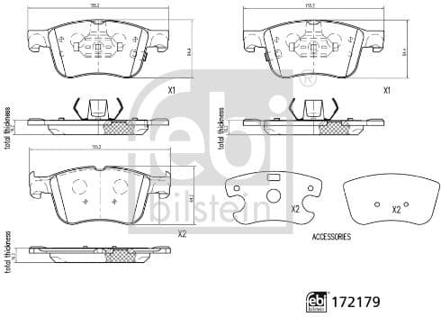 Brake Pad Set, disc brake 172179 - image 2