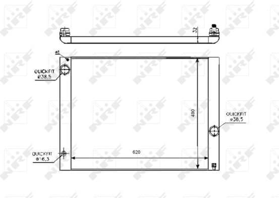 Radiator, engine cooling 53728