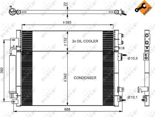 Condenser, air conditioning EASY FIT 350037