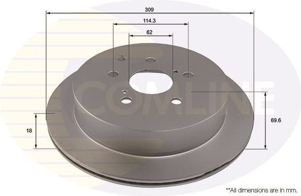 Brake disc, 1pcs REAR ADC4073V