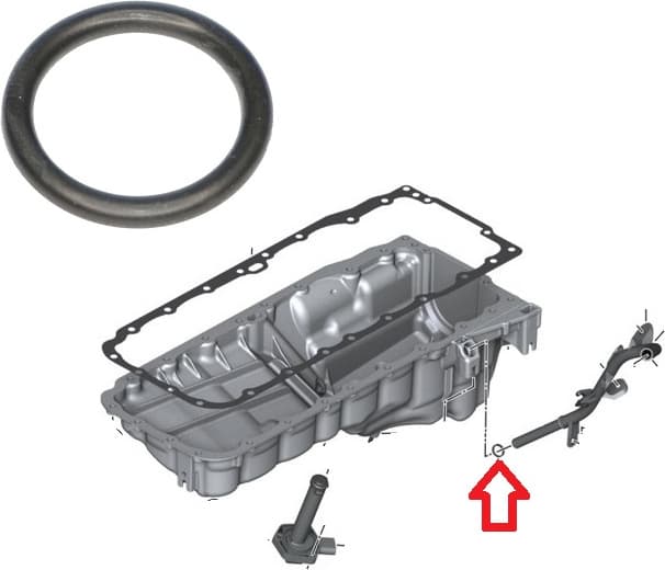 Oil dipstick guide gasket 11437794698
