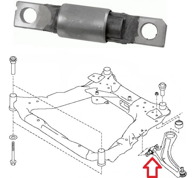 Silentblock front axle 38314 01