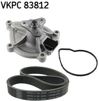 Water Pump + V-ribbed Belt Kit VKMC 33843