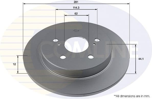 Brake disc, 1pcs REAR ADC2946