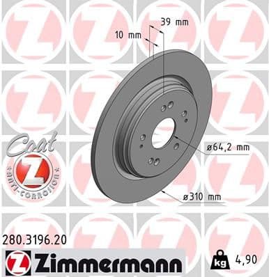 Brake Disc COAT Z 280.3196.20