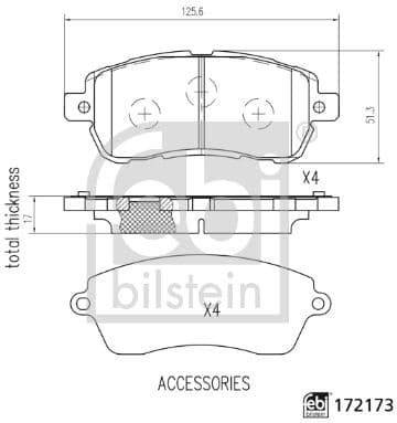 Brake Pad Set, disc brake 172173