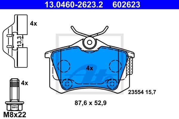 Brake Pad Set, disc brake 13.0460-2623.2