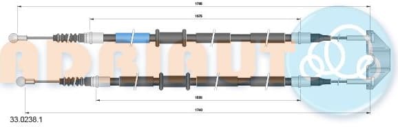 Cable handbrake 33.0238.1 - image 2