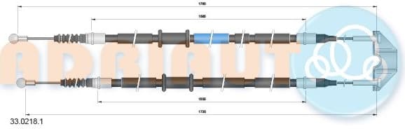 Cable handbrake 33.0218.1 - image 2
