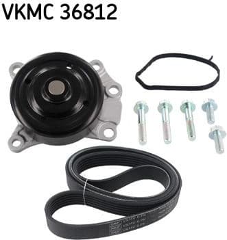 Water Pump + V-ribbed Belt Kit VKMC 36812