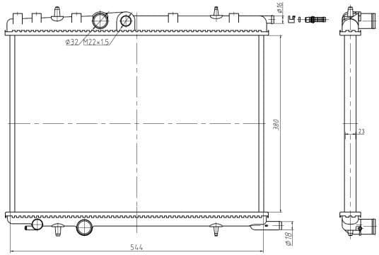 Radiator, engine cooling Economy Class 58304A
