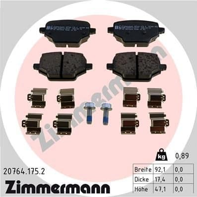 Brake Pad Set, disc brake 20764.175.2