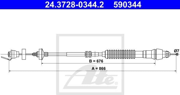 Cable Pull, clutch control 24.3728-0344.2