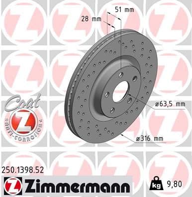 Brake Disc SPORT BRAKE DISC Z 250.1398.52