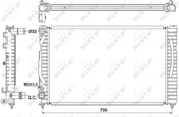 Radiator, engine cooling 53175