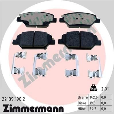 Brake Pad Set, disc brake 22139.190.2
