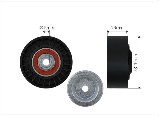 Deflection/Guide Pulley, V-ribbed belt 500112