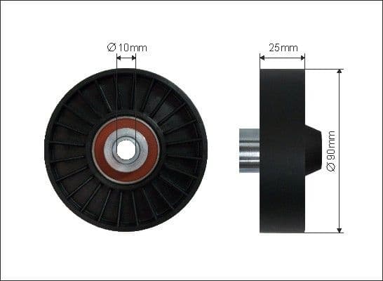 Deflection/Guide Pulley, V-ribbed belt 12-10