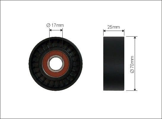 Tensioner Pulley, V-ribbed belt 01-99