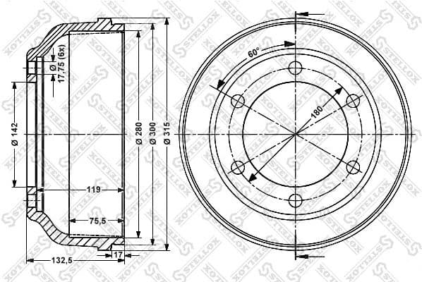 Brake Drum 6026-2509-SX