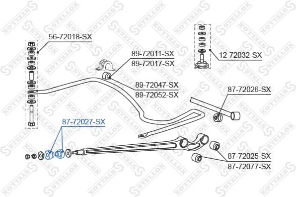 Mounting, control/trailing arm 87-72027-SX
