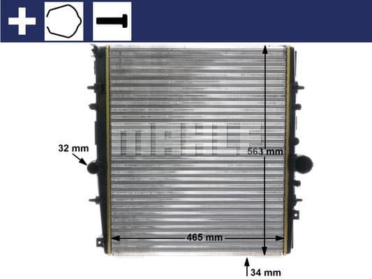 Radiator, engine cooling BEHR CR 1437 000S