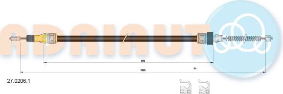 Cable Pull, parking brake 27.0206.1