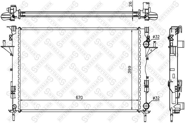 Radiator, engine cooling 10-25357-SX