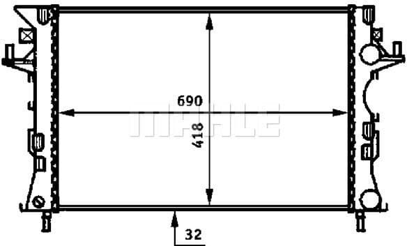 Radiator, engine cooling BEHR CR 461 000S