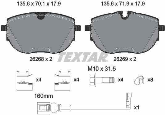 Brake Pad Set, disc brake Q+ 2626801